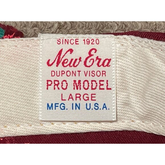 Vintage 80s Large TPC PGA Golf New Era Pro Model Snapback Hat Cap USA Maroon - Picture 4 of 9